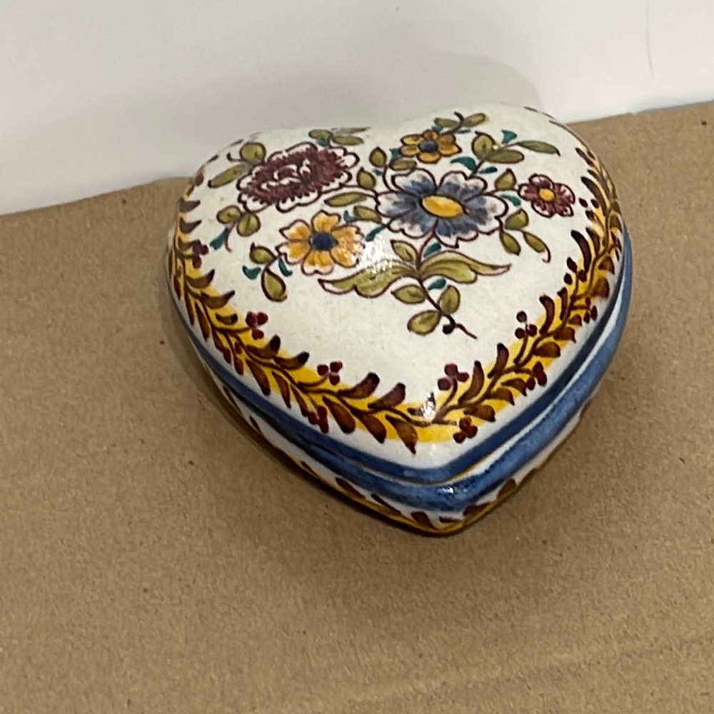 Portugal Vintage 1983 Heart Shaped Jewelry Box